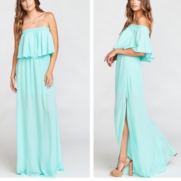 SMYM Hacienda Maxi Sea Glass Green Dress - Picture 1 of 8